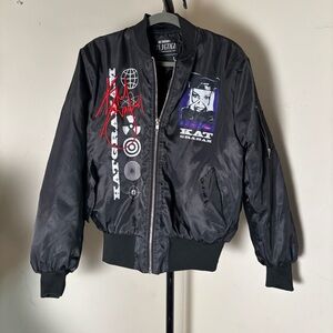 Black Kat Graham bomber jacket from the Madame LaGata tour